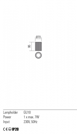 01-2554 Spot aplicat REDO DELPHI GU10 1 x max. 7W lm  IP20 Metal/Aluminiu Mat white [1]