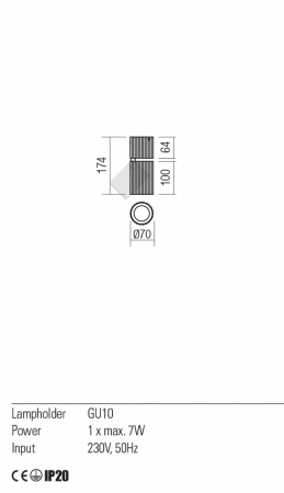01-2586 Spot aplicat reglabil REDO DELPHI GU10 1 x max. 7W lm  IP20 Metal/Aluminiu Mat gold [1]