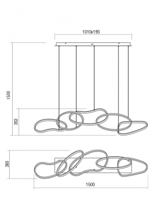 01-2597  Suspensie  REDO BIAS, SAND WHITE, LED, 108,6W, 12980 lm,3000K, 3 STEP DIMMING, IP20 [1]