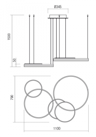 01-2608  Suspensie  REDO SIGUA, SAND WHITE, LED, 114W, 12360 lm,3000K, 3 STEP DIMMING, IP20 [1]