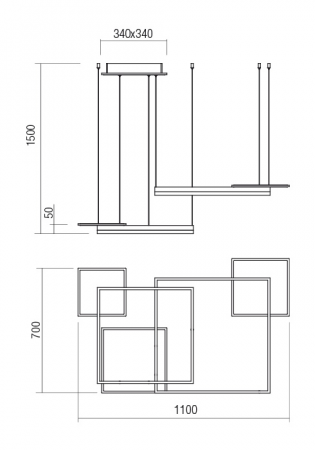 01-2616  Suspensie  REDO SIGUA, SAND COFFEE, LED, 137W, 15470 lm,3000K, 3 STEP DIMMING, IP20 [1]