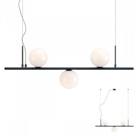 BLACK FRIDAY 2024 - 01-2647 Suspensie REDO TALIS E14 3x28W  IP20 Metal/Sticla Black