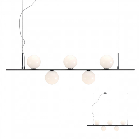 BLACK FRIDAY 2024 - 01-2648 Suspensie REDO TALIS E14 5x28W  IP20 Metal/Sticla Black