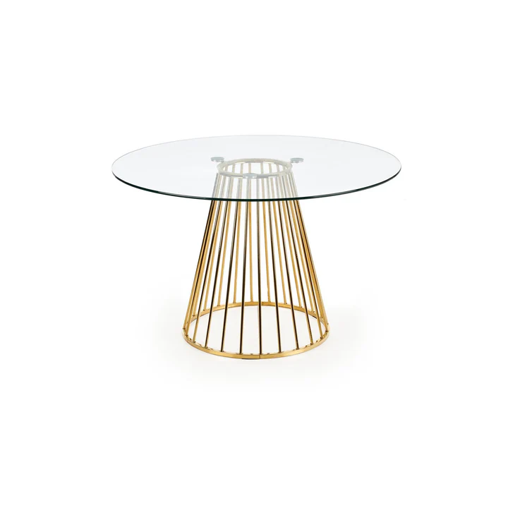 HOME&DECO - Masa din sticla LIVERPOOL, transparenta/auriu, 120x75 cm