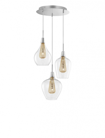 1500202803 Lustra Nova Luce FILO G9 5x5W   Aluminium & Clear Glass Chrome  IP20