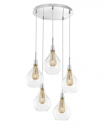 1500202805 Lustra Nova Luce FILO G9 5x5W   Aluminium & Clear Glass Chrome  IP20
