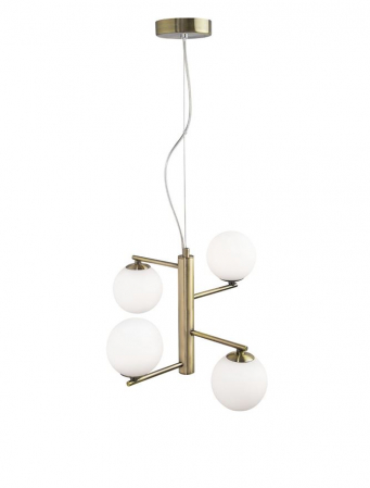Lustre - 1700306002 Suspensie Nova Luce AGRIGENTO G9 4,5W IP20 Glass/Metal Opal Antique Brush