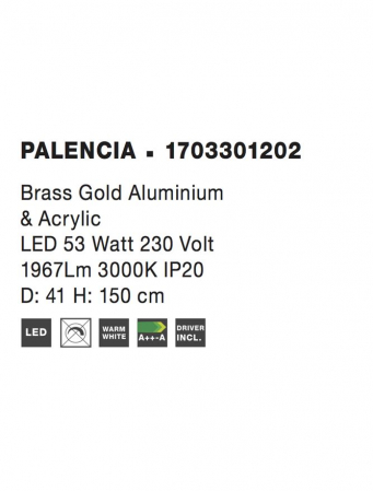 1703301202 Suspensie Nova Luce PALENCIA LED 53W 1967lm 3000K IP20 Aluminiu/Acril Brush [2]
