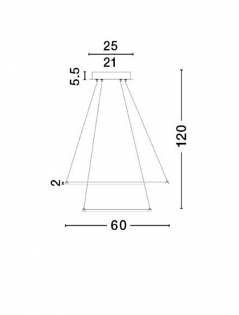 17222003 D Lustra Nova Luce ARIA LED 74W 4025lm 3000K Aluminium & Acrylic Chrome Dimabil Triac IP20 [2]