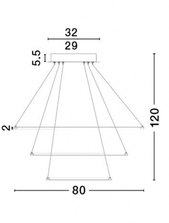17222004 D Lustra Nova Luce ARIA LED 129W 6831lm 3000K Aluminium & Acrylic Chrome Dimabil Triac IP20 [3]