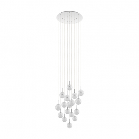 BF LUSTRE - 39547 Candelabru EGLO MONTEFIO 2 39547, LED 17X5W 8160lm 3000K Ø780mm, sticlă, Transparent, Alb