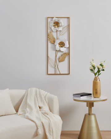 426036 Decoratiune perete metal auriu motive florale NOMAZU [4]
