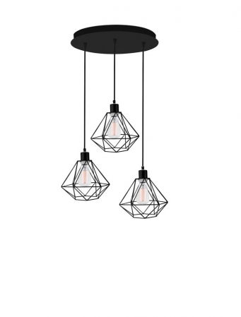 Lustre - 673603 Lustra Nova Luce PIETRA E27 3x12W   Metal Black  IP20