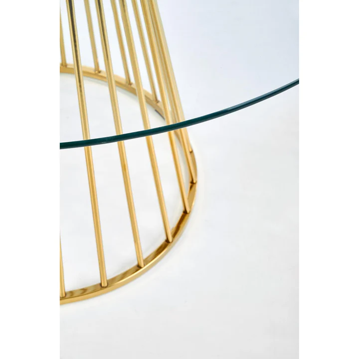 Masa din sticla LIVERPOOL, transparenta/auriu, 120x75 cm [3]