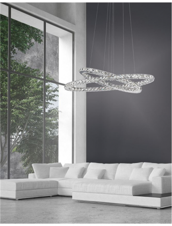 7403002 Suspensie Nova Luce CELINE LED 52W 3120lm 3500K IP20 Aluminiu Cristal Chrome NOVALUCE [2]