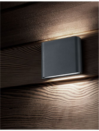 740401 Aplica Nova Luce SOHO LED 2X3W 480lm 3000K IP54 Aluminium Glass Diffuser Dark Gray Beam 2x60 degrees [3]