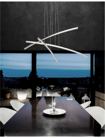 81007601 Lustra Nova Luce SEVILLE LED 38W 2650lm 3000K Aluminium & Acrylic Chrome Nedimabil IP20 [1]