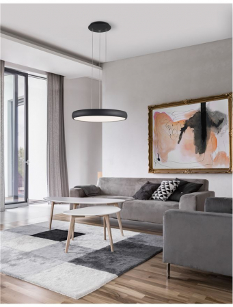 8100988 Suspensie Nova Luce GAP LED 50W 2750lm 3000K IP20 Aluminiu/Acril Black [1]