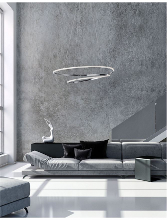 8101201 Lustra Nova Luce VIAREGGIO LED 28W 2222lm 3000K Aluminium & Acrylic Chrome Nedimabil IP20 [1]