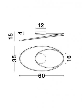 8101203 Plafoniera Nova Luce VIARREGIO LED 28W 1950lm 3000K Aluminium & Acrylic Chrome Nedimabil IP20 [6]