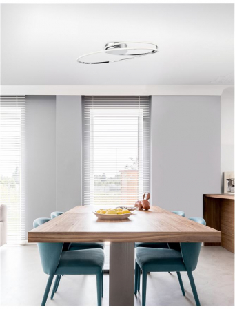 8101203 Plafoniera Nova Luce VIARREGIO LED 28W 1950lm 3000K Aluminium & Acrylic Chrome Nedimabil IP20 [1]