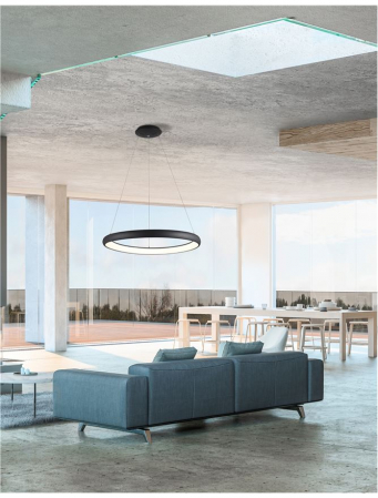 8105602 D Lustra Nova Luce ALBI LED 52W 2685lm 3000K Aluminium & Acrylic Sandy Black Dimabil Triac IP20 [1]