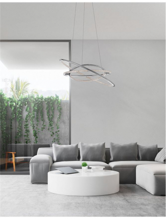 8107401 Lustra Nova Luce LIVORNO LED 53W 5071lm 3000K Aluminium & Acrylic Chrome Nedimabil IP20 [1]