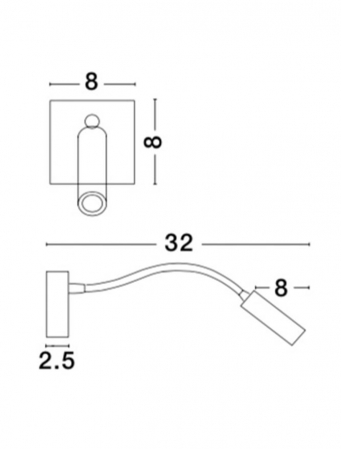 8128201 Aplica Nova Luce MADISON LED 3W 190lm 3000K Aluminium  Chrome Nedimabil IP20 [2]