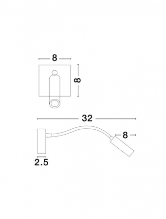 8128202 Aplica Nova Luce MADISON LED 3W 190lm 3000K Aluminium  White Nedimabil IP20 [1]