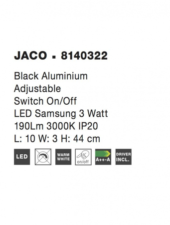 8140322 Aplica Nova Luce JACO LED 3W 190lm 3000K Aluminium  White Nedimabil IP20 [3]