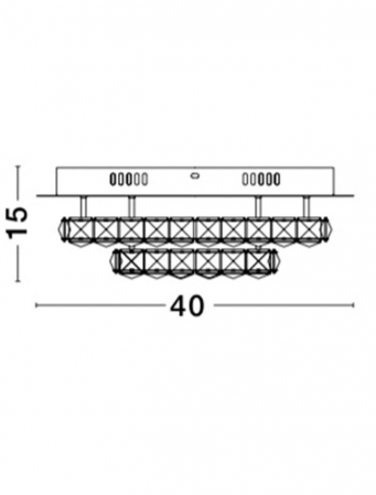 83399203 Plafoniera Nova Luce QUENTIN LED 28W 1560lm 3000K Aluminium & Crystal K9 Chrome & White Nedimabil IP20 [2]