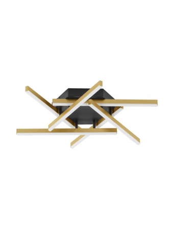 Moderne - 9005651 Plafoniera Nova Luce HYDE LED 38W 1993lm 3000K Aluminium & Acrylic Brushed Gold & Black Dimabil Triac IP20