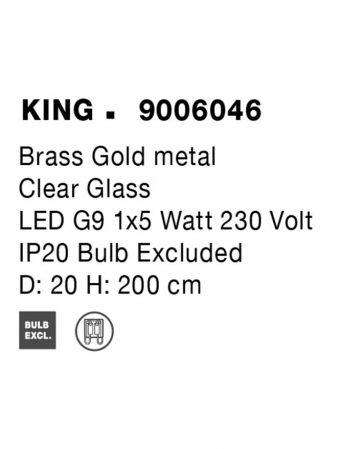 9006046 Pendul Nova Luce KING G9 1x5W   Metal Brass Gold  IP20 [7]