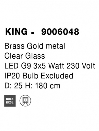 9006048 Lustra Nova Luce KING G9 3x5W   Metal Brass Gold  IP20 [8]
