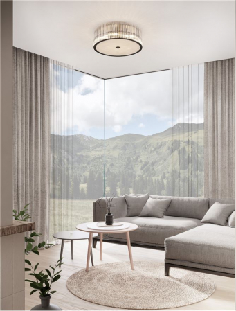 9006058 Plafoniera Nova Luce BAROK G9 6x5W   Metal Clear Glass Matt Black  IP20 [1]