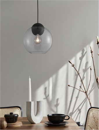 9009241 Pendul Nova Luce MIDORI E27 1x12W   Metal & Glass Matt Black  IP20 [1]