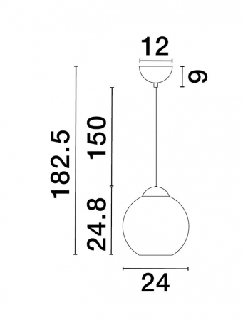 9009241 Pendul Nova Luce MIDORI E27 1x12W   Metal & Glass Matt Black  IP20 [4]