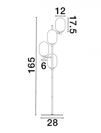 9009248 Lampadar Nova Luce BALOR G9 4x5W   Metal Brass Gold  IP20 [4]