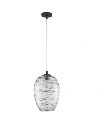 Moderne - 9009259 Pendul Nova Luce EVLEEN E27 1x12W   Metal & Glass Matt Black  IP20
