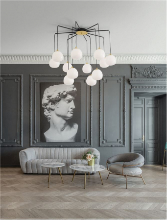 9009261 Lustra Nova Luce THE EGG G9 12x5W   Metal Gold & Black  IP20 [1]