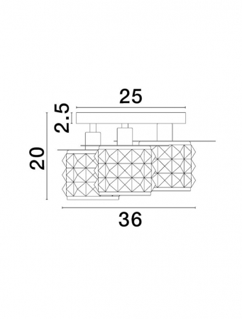9009293 Plafoniera Nova Luce LAWAN E14 3x5W   Metal & Structured Glass Gold Lead  IP20 [4]