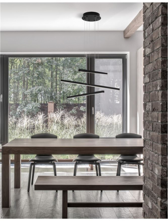 9010033 Lustra Nova Luce LIOR LED 41W 4183lm 3000K  Aluminium & Acrylic Sandy Black Nedimabil IP20 [1]