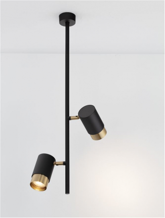 9010220 Spot Aplicat Nova Luce PONGO GU10 2x10W   Aluminium Sandy Black & Gold  IP20 [2]