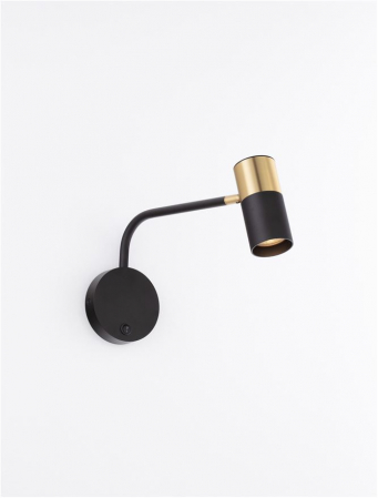9010221 Aplica Nova Luce PONGO GU10 1x10W   Aluminium Sandy Black & Gold  IP20 [5]
