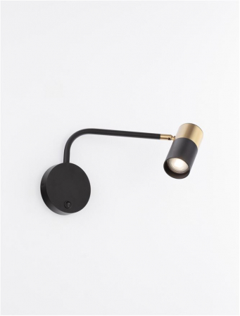 9010221 Aplica Nova Luce PONGO GU10 1x10W   Aluminium Sandy Black & Gold  IP20 [6]