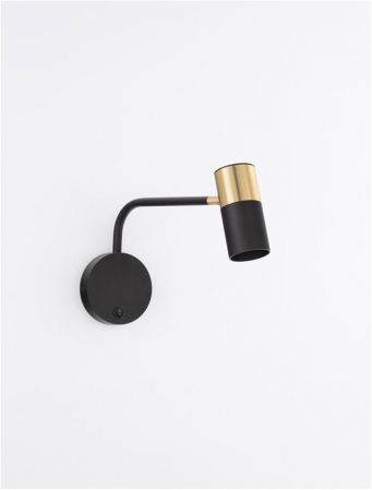9010221 Aplica Nova Luce PONGO GU10 1x10W   Aluminium Sandy Black & Gold  IP20 [2]