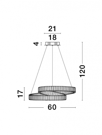 9019720 Lustra Nova Luce CONCETO LED 50W 4070lm 3500K Metal & Crystal Chrome Dimabil Triac IP20 [1]