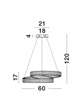 9019721 Lustra Nova Luce CONCETO LED 50W 4070lm 3500K Metal & Crystal Gold Dimabil Triac IP20 [1]