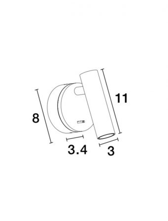 9030203 Aplica Nova Luce CLIP LED 3W 190lm 3000K Aluminium Satin Brass Nedimabil IP20 [7]