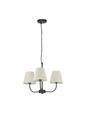 Lustre - 9036044 Lustra Nova Luce MOIST E14 3x12W   Metal & Fabric Shade Black  IP20